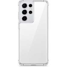 Logis Samsung Galaxy S21 Ultra Uyumlu Şeffaf Silikon Kılıf | Kamera Korumalı Darbe Emici Esnek Tpu