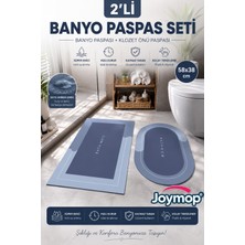 JOYMOP 2'li Süper Emici Banyo Paspası Seti – Kaymaz Tabanlı Hızlı Kuruyan Banyo ve Klozet Önü Paspası 58X38 cm