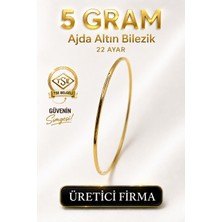 Aks Gold 22 Ayar TSE Belgeli (5 GRAM) Ajda Altın Bilezik İşçiliksiz Yatırımlık
