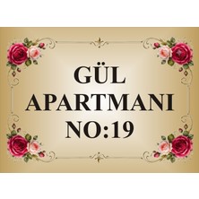 Yüksel 34 Kişiye Özel Metal Apartman Isimliği ve Bina Numarası 19X26 cm
