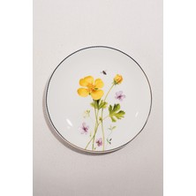 Paşabahçe Flora Porselen Pasta Tabağı Sarı 21 Cm, Pasta Tabağı, 1 Adet