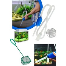Mucit Home Akvaryum Temizleme Seti Su Tahliye Hortumu ve Balık Yakalama Kepçesi 2 Li Set