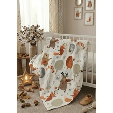 Mrvhome Woodland Çok Amaçlı Bebek Battaniyesi, Pazen Battaniye ,Kundak Flanel Puset Örtüsü