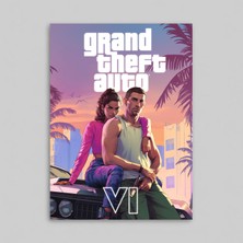 Orendart Grand Theft Auto Vı Video Game Çerçeveli - Çerçevesiz Oyun Poster Tablo Gta 6