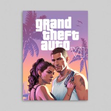 Orendart Grand Theft Auto Vı Video Game Çerçeveli - Çerçevesiz Oyun Poster Tablo Gta 6