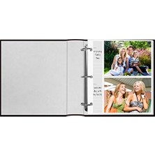 Data Store Photo Albums 200 Cepli Halka Bağlı Şarap Rengi Bağlanmış Deri Altın Vurgulu Kapak Fotoğraf Albümü 10 x 15 cm Baskılar Için