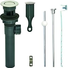 Data Store Pf Waterworks PF0735-BN-GR, Gri Abs Gövde Banyo Lavabosu/tuvalet Açılır Tahliyesi, Bilyeli Kaldırma Çubuklu | Taşma | Cupc Listeli, Fırçalanmış Nikel