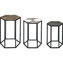 Paşabahçe Nesting Metal Sehpa Seti 3'lü, Şık Sofra Seti