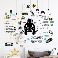 Çıkartmaları Wall Stickers 6 Sayfa 25X35 cm Pvc Malzeme Gamer Video Oyunu Temalı Çıkarılabilir Yapışkanlı Çocuk Oyun Odası ve Yatak Odası Için Dekoratif Dıy Sanat Stikerları