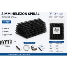 Helezon Spiral Ciltleme Spirali Siyah (100 Adet)  8 mm  4:1