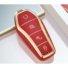 Keyron Byd Atto 3 ve Seal U Anahtar Koruma Kılıfı Kırmızı / Gold Lütfen Uyumlu Anahtar Modeline Bakınız