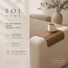 Soı Home Koltuk Kenarı Ahşap Kaymaz Tepsi – Katlanabilir Akıllı Koltuk Sehpası