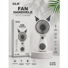 Glr Mini El Fanı USB Şarjlı Sessiz Çalışan Güçlü Üflemeli Taşınabilir Fan