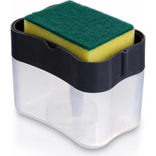 Squeez-E Bulaşık Deterjanı Dispenseri Mutfakta Bulaşık Deterjanı Için Kolay Dozaj Sızdırmaz Silikondan Sabunluk Kapasite 250 ml Çap 6 x 14 cm Gri