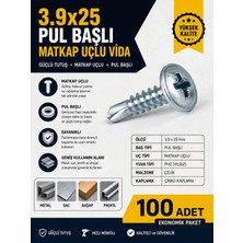 Üstün Hırdavat 3.9X25 Rysb Pul Başlı Matkap Uçlu Akıllı Vida  - 100 Adet