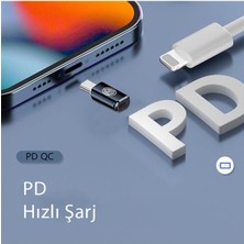 Grains Global 35W Lightning To Type C 15 Max Pro Plus Yuva Çevirici Hızlı Şarj Aktarımı Otg Dönüştürücü Gri Otgtm-G
