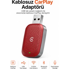 Ayers Kablosuz Carplay Adaptörü, USB Tak Çalıştır Araç Multimedya Dönüştürücü, 5.0ghz Hızlı ve Stabil Bağlantı, Bluetooth ve Wi-Fi Destekli Akıllı Araç Bağlantı Cihazı, Sesli Asistan