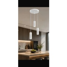 Ilgaz Aydınlatma Dekoratif 3 Lü Oturma-Giyinme Odası Metal Sarkıt 23 cm Texture Siyah-Beyaz Günışığı Ampullü