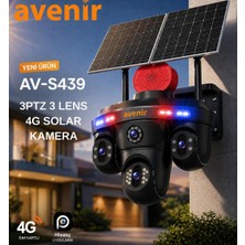 Avenir S439 3 Lens 3 Ptz 4g Solar Güvenlik Kamerası