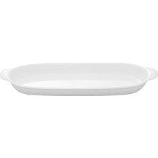Paşabahçe Organic Porselen Oval Fırın Kabı 56 cm Beyaz, Borcam