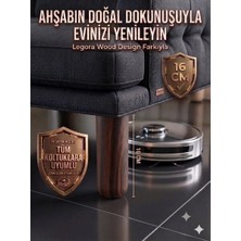 Legora Wood Design 16 cm Bohem Koyu Ceviz Ahşap Mobilya Ayağı Gürgen Ağacı Ahşap Mobilya Ayağı