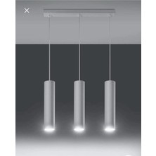Ilgaz Aydınlatma Dekoratif 3 Lü Ada-Masa Üstü Metal Sarkıt 23 cm Texture Siyah-Beyaz Günışığı Ampullü