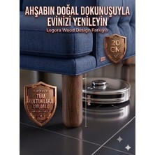 Legora Wood Design 20 cm Bohem Koyu Ceviz Ahşap Mobilya Ayağı Gürgen Ağacı Ahşap Mobilya Ayağı