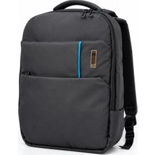 Canaris Laptop Çantası 15.6 Inç Çift Bölmeli Bilgisayar Sırt Çantası Su Geçirmez Recyclex Kumaş Valiz Askılı Siyah
