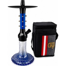 Ceya Nargile Ceya Vorteks Nargile Takımı 35 cm | Alüminyum Gövde, Kalın Cam Vazo, Marpuç, Lüle ve Maşa Hediyeli