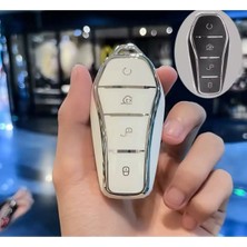 Keyron Byd Atto 3 ve Seal U Anahtar Koruma Kılıfı Beyaz-Gümüş