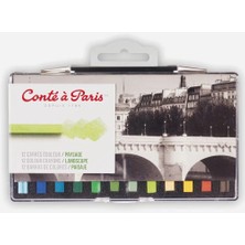 Conte a Paris : Carre : Stick Pastel Seti : Manzara Serisi : 12 Renk (Askılı Plastik Kutu)