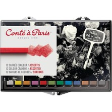 Conte a Paris : Carre : Stick Pastel Seti : 12 Renk (Askılı Plastik Kutu)