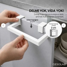 Gesolab Dolap Kapağına Asılan Havluluk Küçük Boy Plastik - Delmeden Takılan Mutfak Havlu Askısı