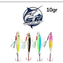 S.F. Jig Micro 10gr – 48MM - 4 Adet Set - Uzun Atış Metal Jig Yem - Levrek Lüfer, Çinekop Avı İçin Profesyonel Sahte