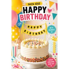 Major Hobi Happy Birthday Pasta Süsü  3D Baskı Doğum Günü Pasta Topperi Dekor - Sarı