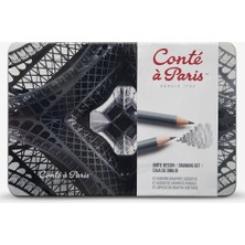 Conte a Paris : Çizim & Eskiz Kalem Seti : 12 Kalem (Metal Kutu)