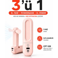 Raylax El Fanı Katlanabilir Powerbank Özellikli Fenerli Şarjlı Sogutucu El Fanı Vantilatör