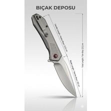Bıçak Deposu Mengücek Çelik Tamamı Paslanmaz Çelik Katlanır Cep Çakısı 21 cm Kamp ve Doğa Bıçağı