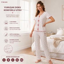 Kadın Alaçatı Model Gömlek Kısa Kollu Pijama Takımı