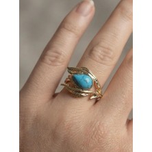 Wind Silver Mavi Opal Taşlı Rüzgar Yüzük