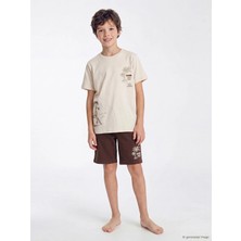 Lc Waikiki Yeni Sezon Bisiklet Yaka Erkek Çocuk Şortlu Pijama Takımı