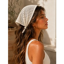 Cherry Butik Kırık Beyaz Bandana