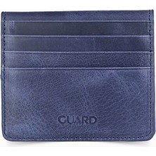 Guard Antik Lacivert Hakiki Deri Patlı Tasarım Ikiye Katlı Model Kredi Kartlık // GRD260701WT1445