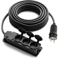 Electroon 3x1.5mm 10METRE Topraklı Kauçuk Üçlü Grup Priz