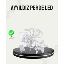 Kanonik Education Prizli Yıldız Ay Perde LED Işık Ev ve Organizasyon Dekoru