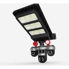 Aycer Solar Panelli 3 Lens Dış Mekan Güvenlik Kamerası Hareket Algılamalı LED Aydınlatmalı - Lisinya