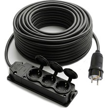 Electroon 3x1.5mm 20METRE Topraklı Kauçuk Üçlü Grup Priz