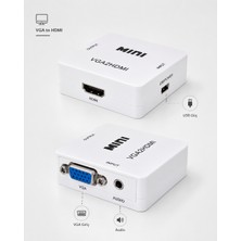 VGA To HDMI Hd 1080P 3.5mm Audio Video Converter Box Adapter Mini VGA To HDMI Hdtv