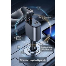 Akıllı Bayi 120W Hızlı Araç Şarj Cihazı | Çift Usb-C + USB 3 Port Pd Hızlı Şarj Adaptörü Aby