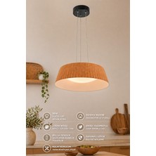 Elvora Home Modern (Premium) Kahve Kumaş 3 Renkli Ledli Sarkıt Avizesi Salon Mutfak Oturma Odası Modelleri 72W